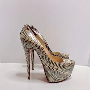 Christian Louboutin Beige Snakeskin Heels